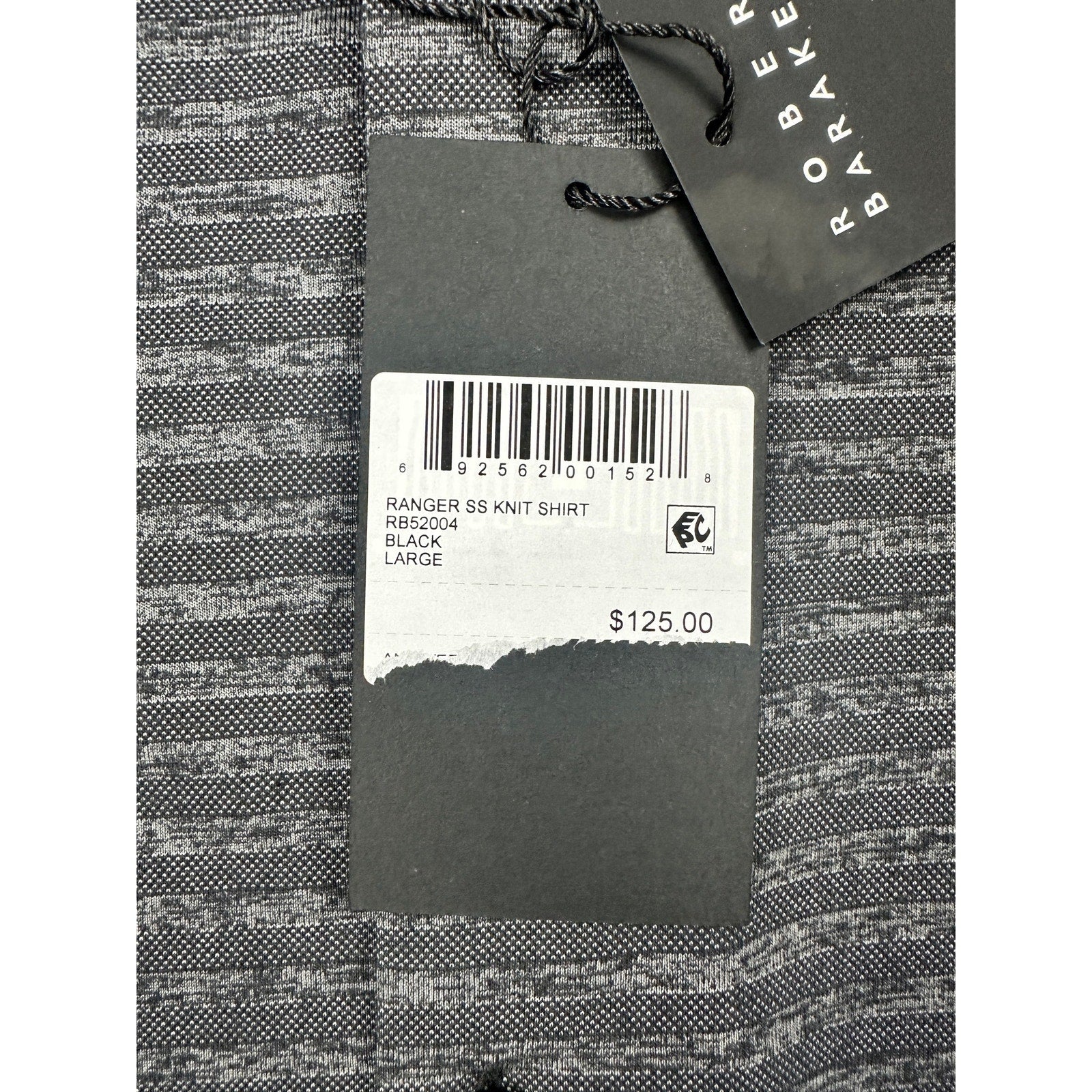 Robert Barakett Ranger Short Sleeve Knit Shirt in Black, Gray — Size Large