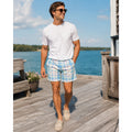 Chubbies Performance Everywhere 6-Inch Hybrid Drawstring Shorts in Light Blue Pink Yellow and White — Size 2XL // Preowned