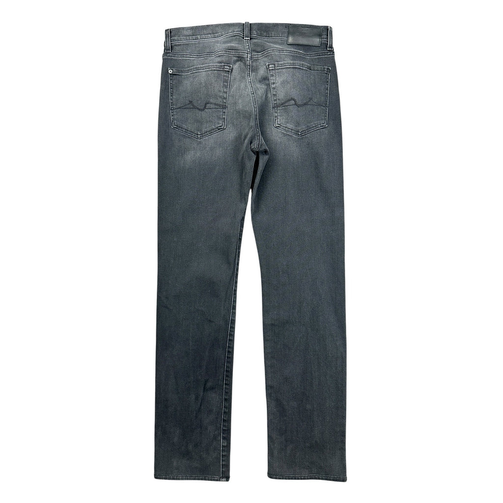 7 For All Mankind Slimmy Straight Leg Jean in Black — Size 33 // Preowned