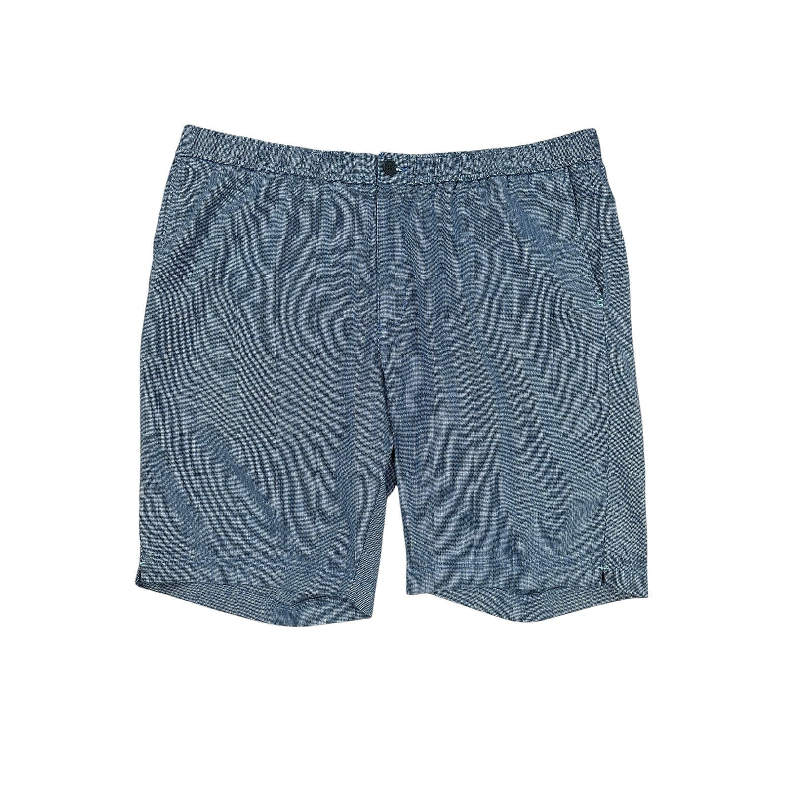 Tommy Bahama Coastline Linen Cotton Elastic Waist Shorts in Coastline Blue — Size 2XLT