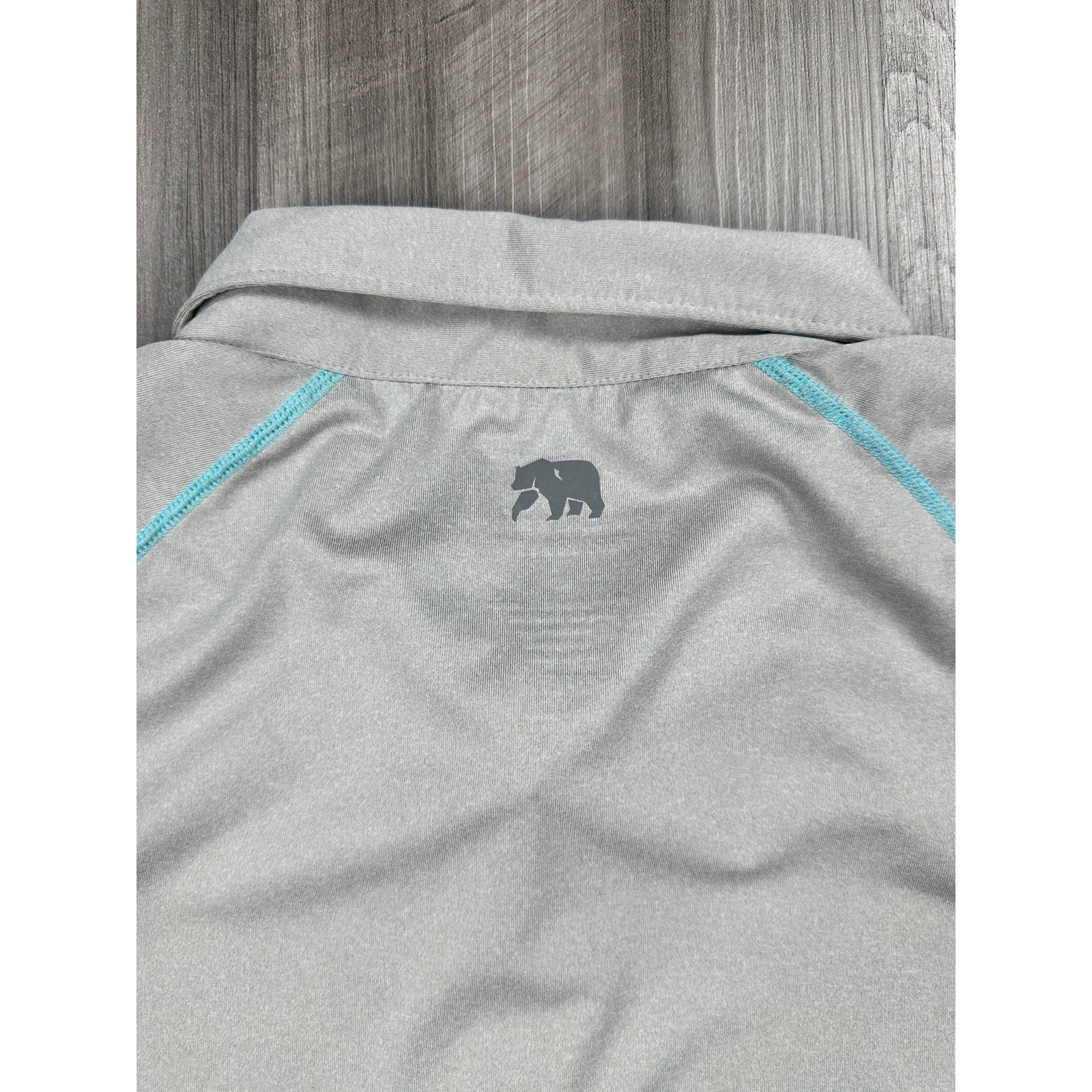 Normal Brand Performance Pique Polo in Grey with Turquoise Stitching — Size Large // Preowned