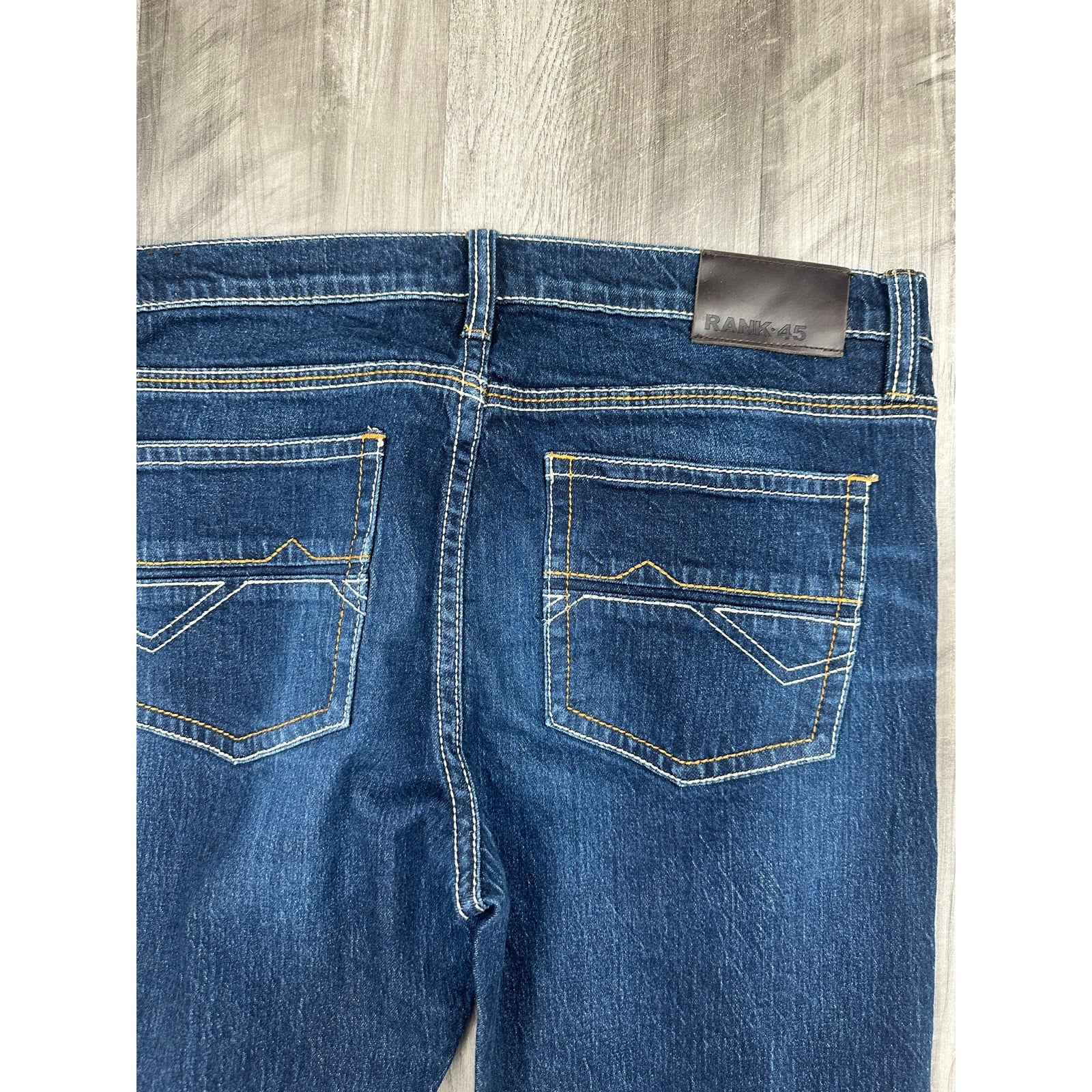 Rank 45 Slim Straight Jeans in Midnight Hawk Blue — Size 36 // Preowned