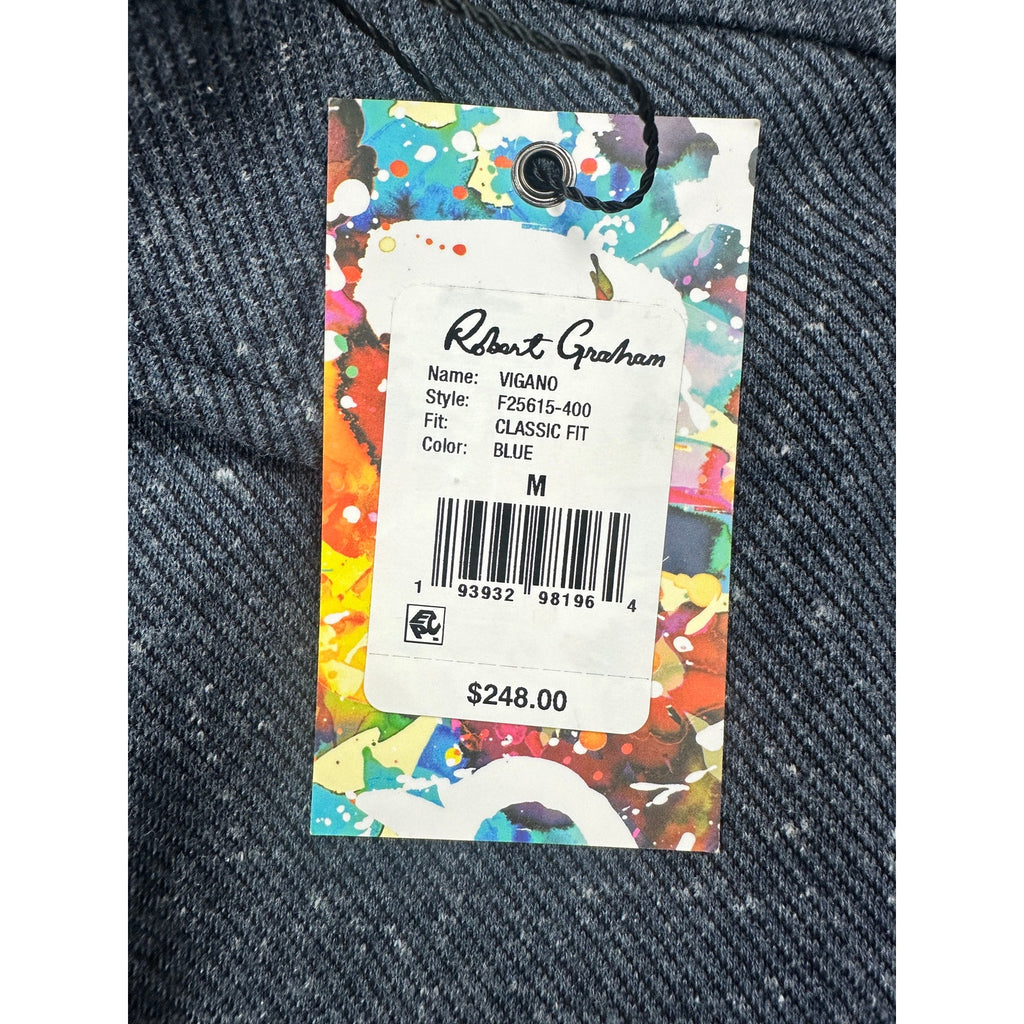 Robert Graham Vigano Knit Classic Fit Long Sleeve Over Shirt in Blue — Size Medium