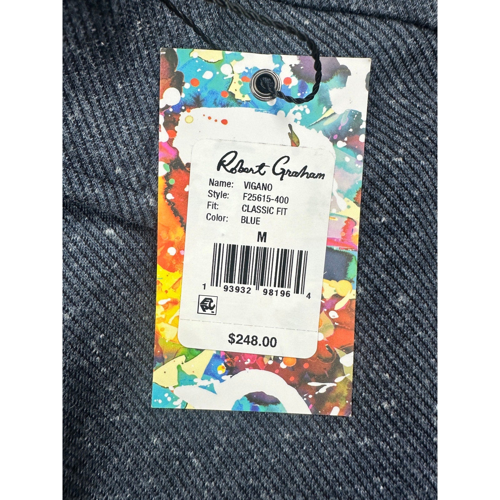 Robert Graham Vigano Knit Classic Fit Long Sleeve Over Shirt in Blue — Size Medium