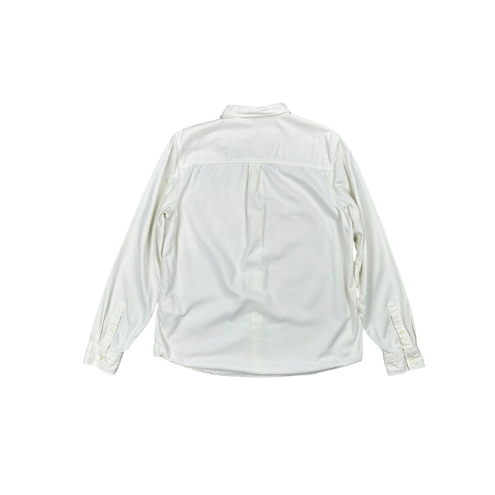 FRAME Classic Fit Tonal Blacking Shirt in Light Cream, Off White — Size XL // Preowned