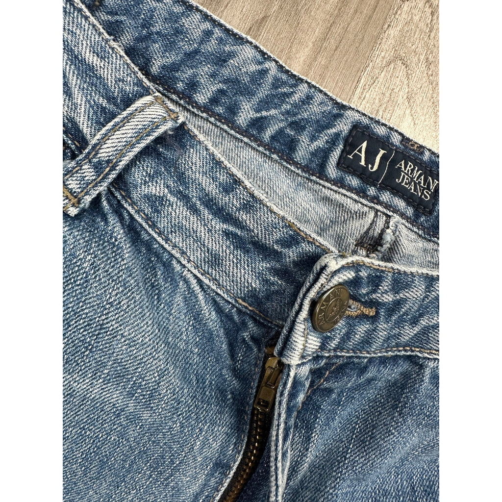 Armani Jeans Vintage 90s Y2K Eagle Logo Indigo 003 Series Bootcut Jeans in Blue — Size 32 // Preowned
