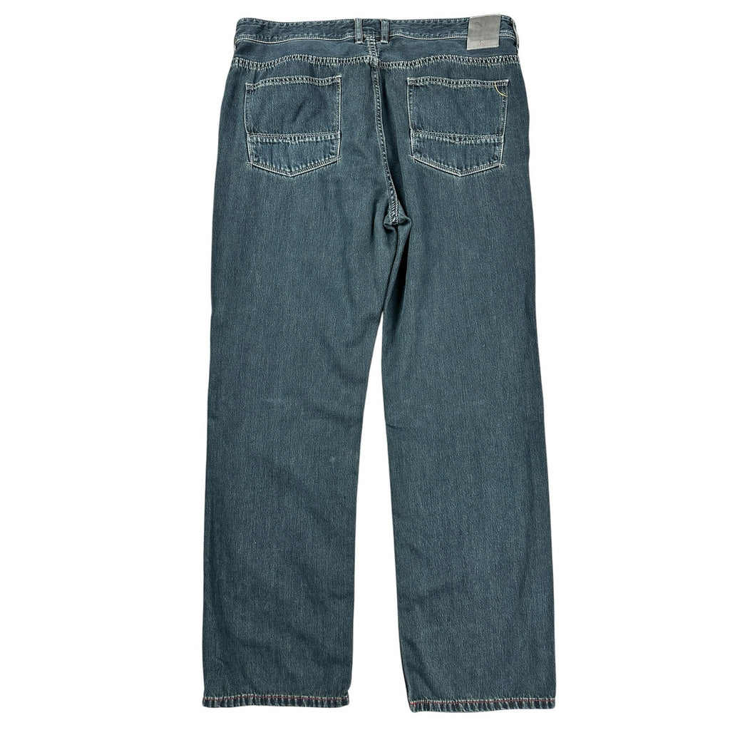 Tommy Bahama Tencel Blend Relaxed Straight Leg Denim Jean in Medium-Dark Wash Blue — 38x32