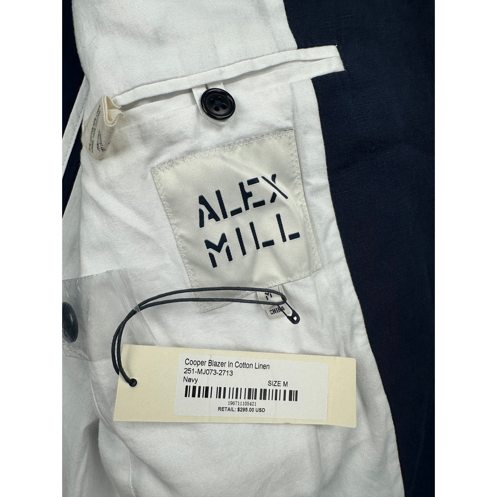 Alex Mill Cotton Linen Cooper Blazer in Navy — Size Medium