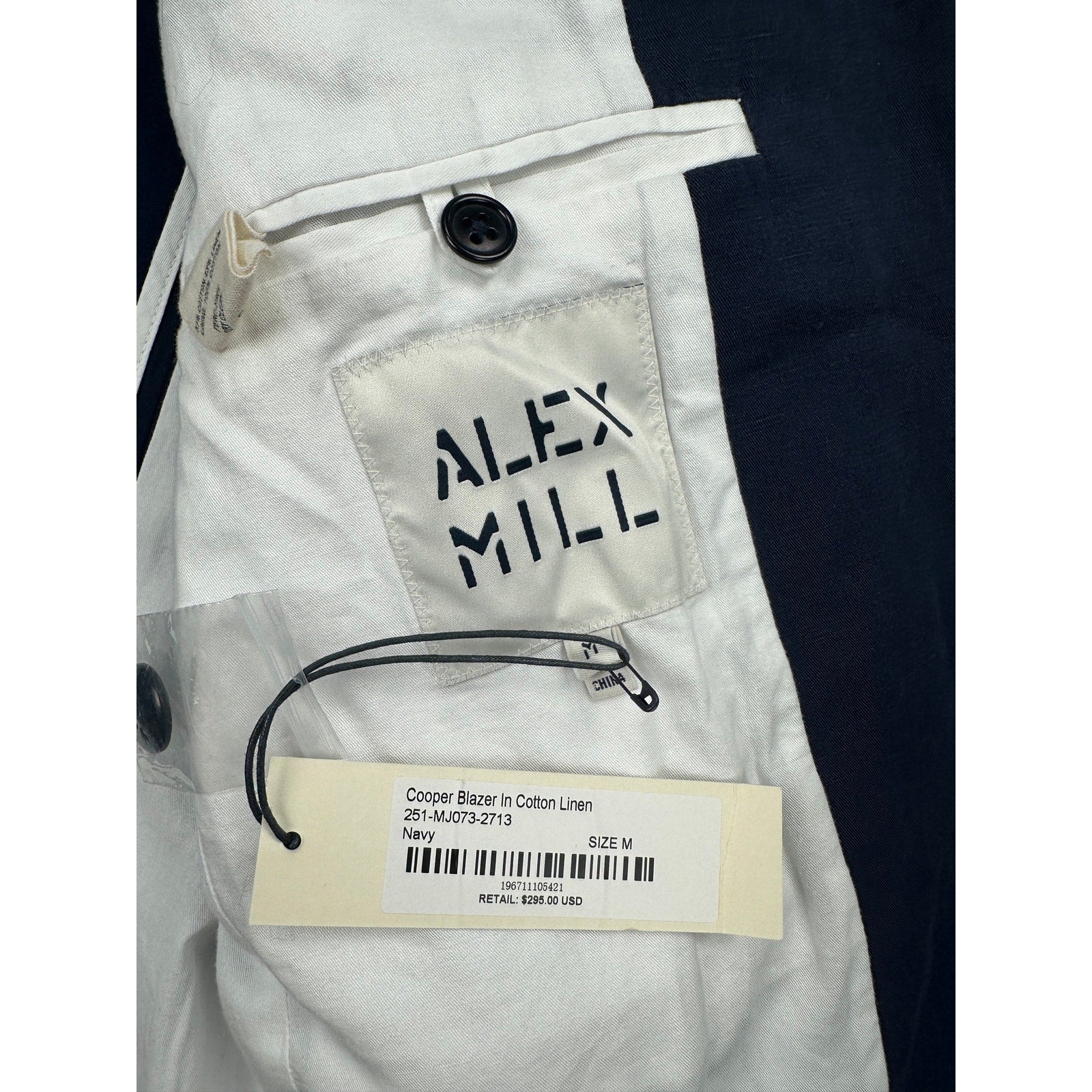 Alex Mill Cotton Linen Cooper Blazer in Navy — Size Medium