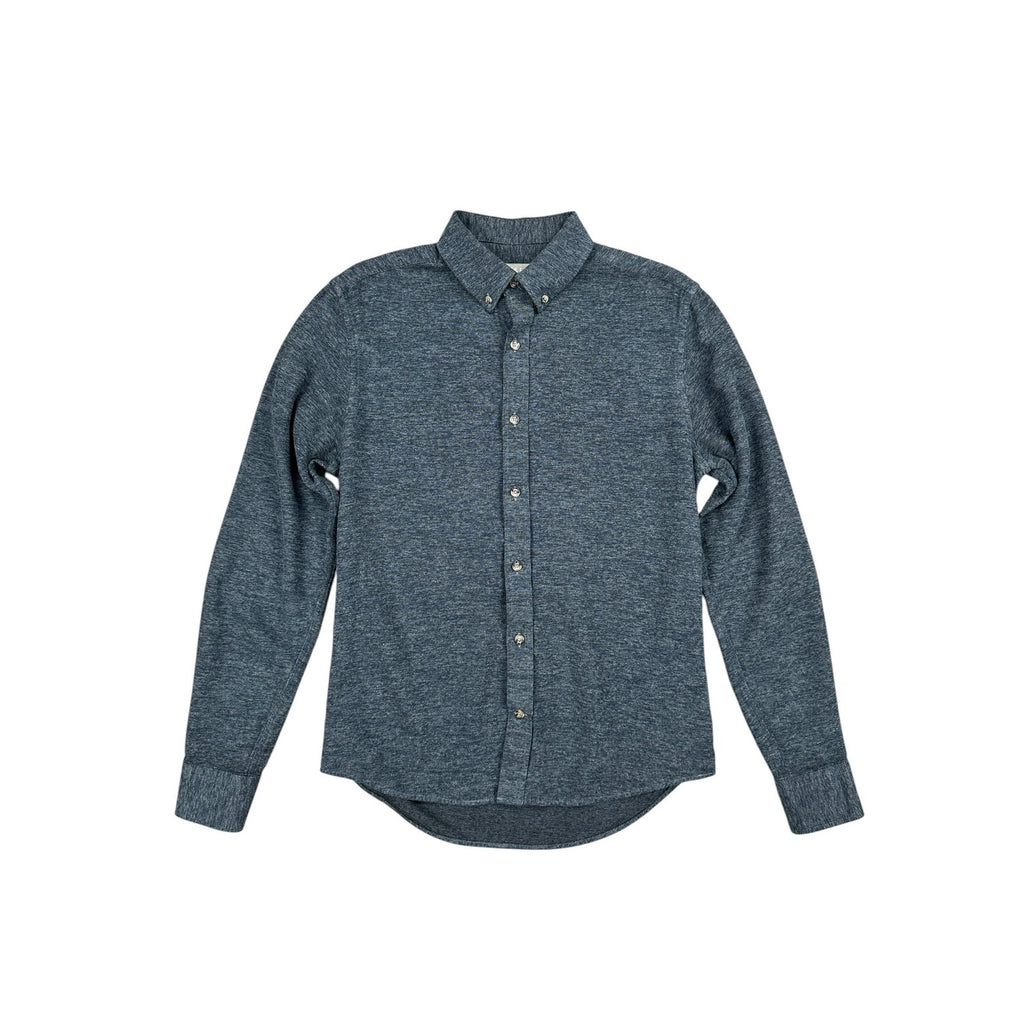 Ash & Erie Brushed Flannel Slim Fit Long Sleeve Shirt in Heather Indigo — Size Small // Preowned