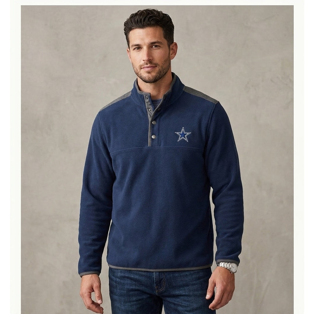 Dallas Cowboys Tommy Bahama Field Runner Half Snap Mock Neck Sweatshirt - 3XL