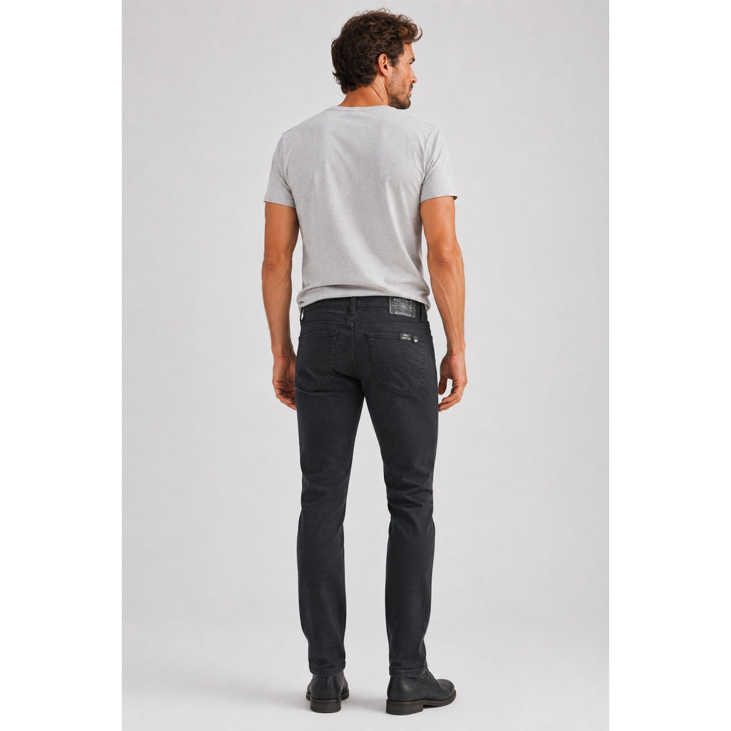 Buffalo David Bitton Ash Slim Garment Dyed Black Stretch Jeans — 31x34