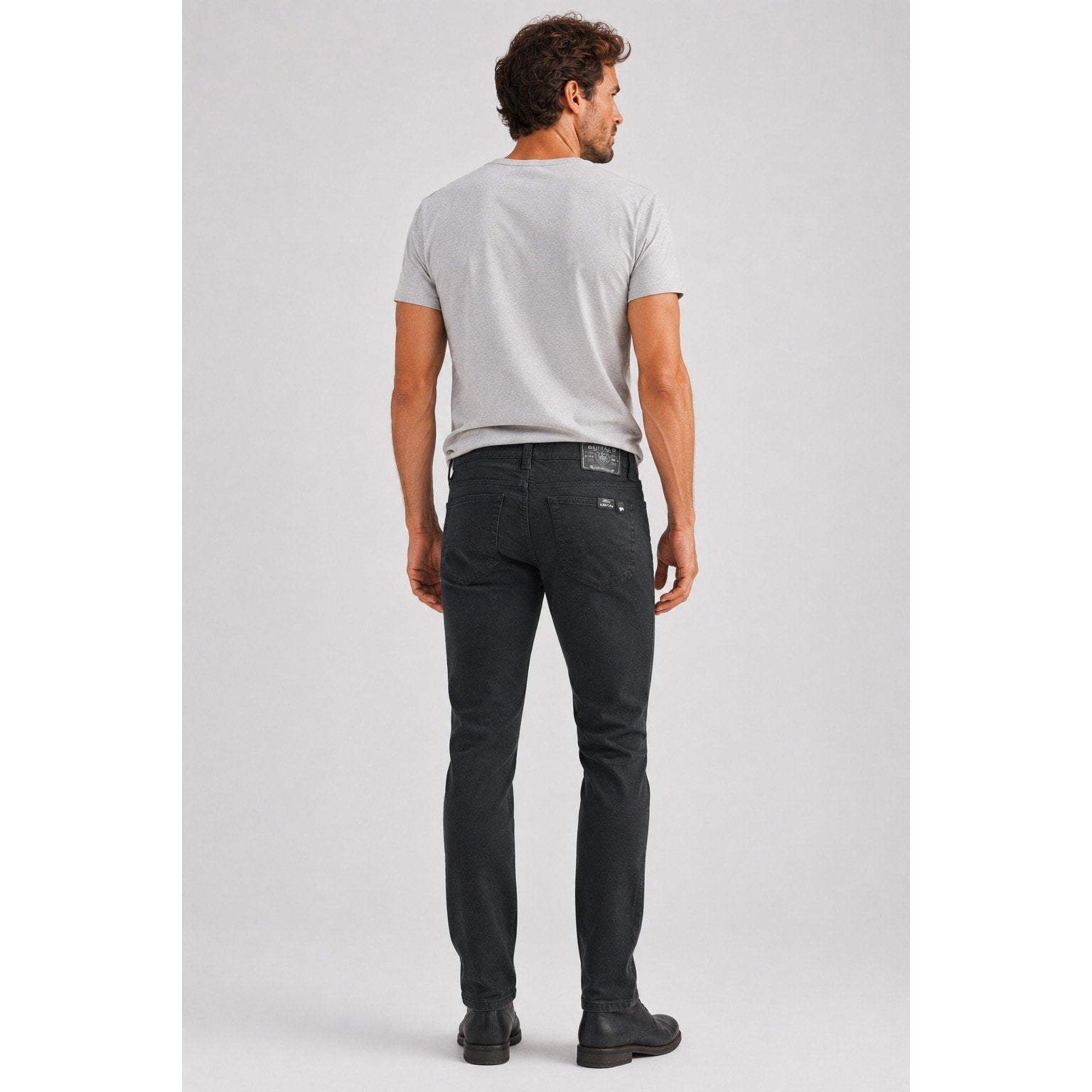 Buffalo David Bitton Ash Slim Garment Dyed Black Stretch Jeans — 31x34