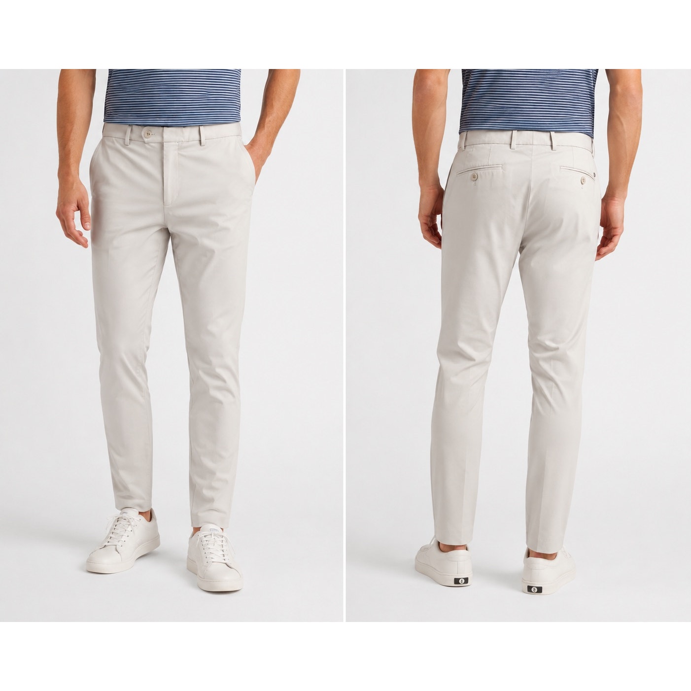 Peter Millar Surge Tailored Fit Crown Crafted Trouser Pants in Stone — Size 33x32 // Preowned