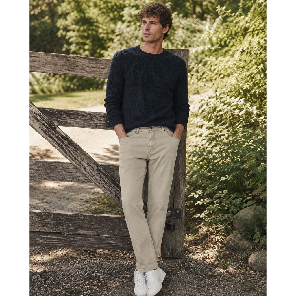 Mott & Bow Straight Mercer Jeans in Light Khaki — Size 34x32 // Preowned