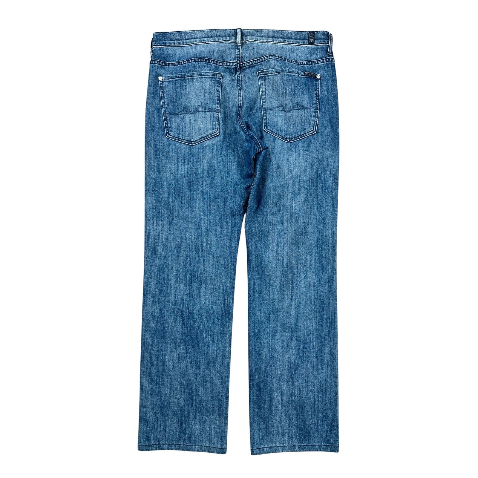 7 For All Mankind Austyn Luxe Performance Relaxed Straight Leg Jean in Medium Wash — Size 36