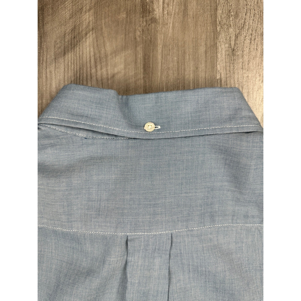 Buck Mason Japanese Chambray Long Sleeve Shirt in Blue — Size Medium