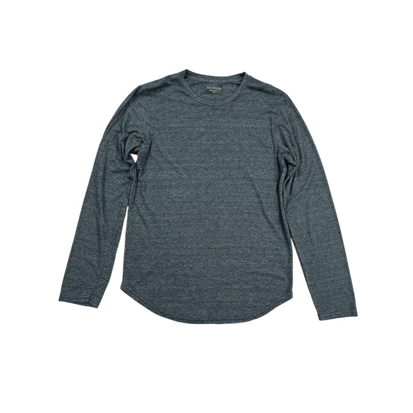 GoodLife Long Sleeve Crew Neck Tee in Heather Charcoal — Size Large