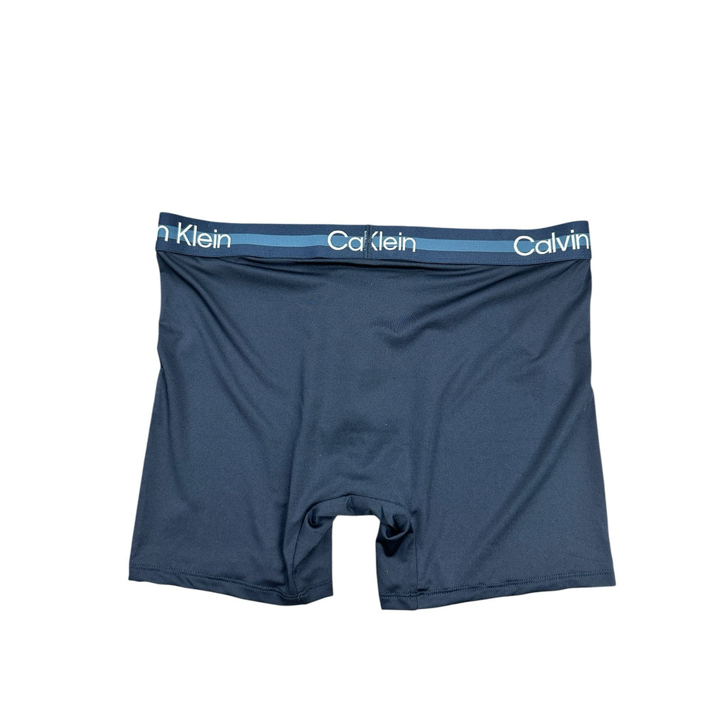 Calvin Klein Microfiber Stretch Boxer Brief 3-Pack in Blue Multi — Size Large