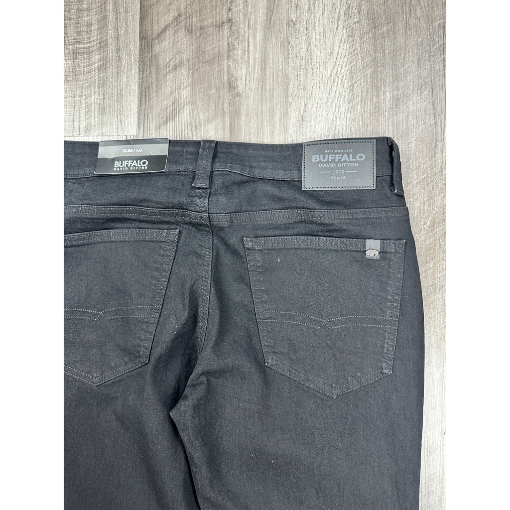 Buffalo David Bitton Ash Slim Stretch Jean in Black Rinse — Size 30x30