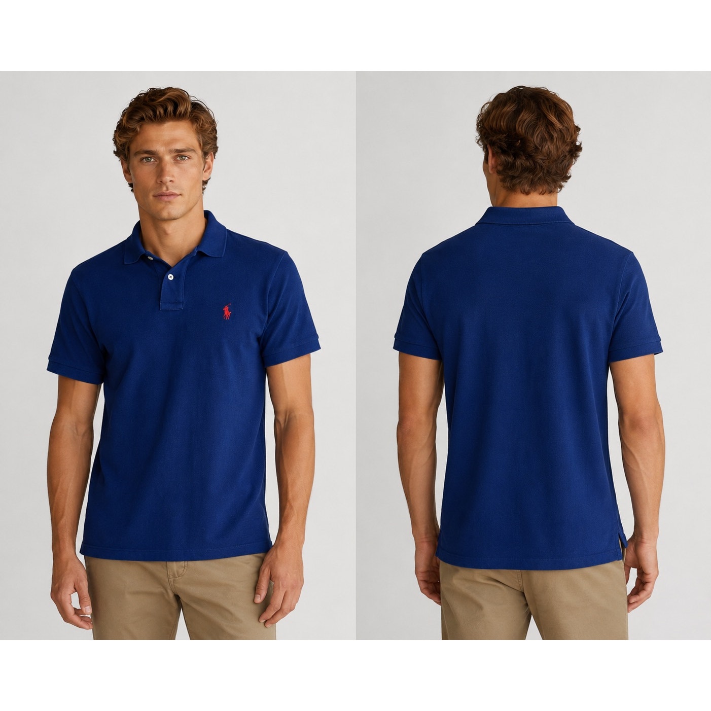 Polo Ralph Lauren Custom Slim Fit Mesh Knit Polo in Navy — Size Large // Preowned
