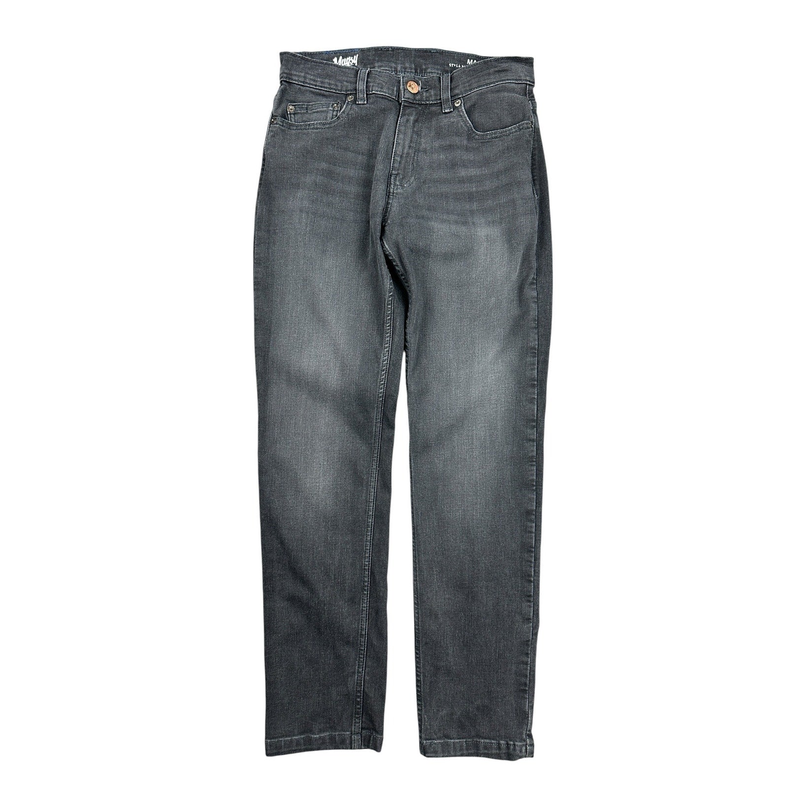 Mugsy Mags Modern Slim Straight Stretch Jean in Washed Black — Size 30x30 // Preowned