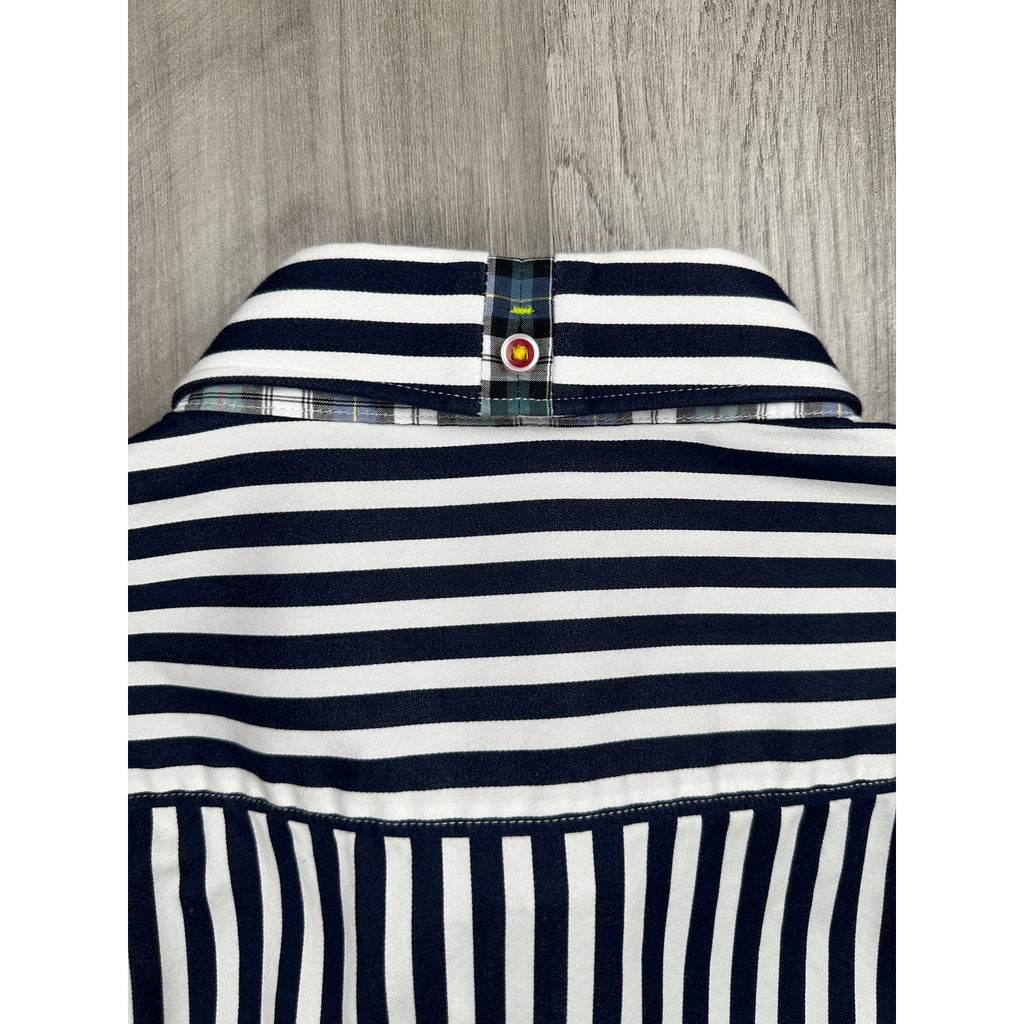 Robert Graham X Collection Tailored Fit Bengal Stripe Long Sleeve Shirt — Size Large // Preowned