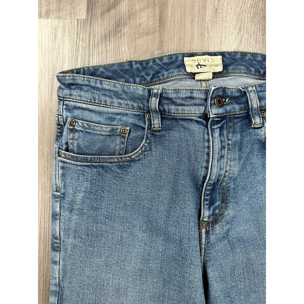 Orvis Five Pocket Straight Leg Stretch Jean in Blue — Size 32x30 // Preowned