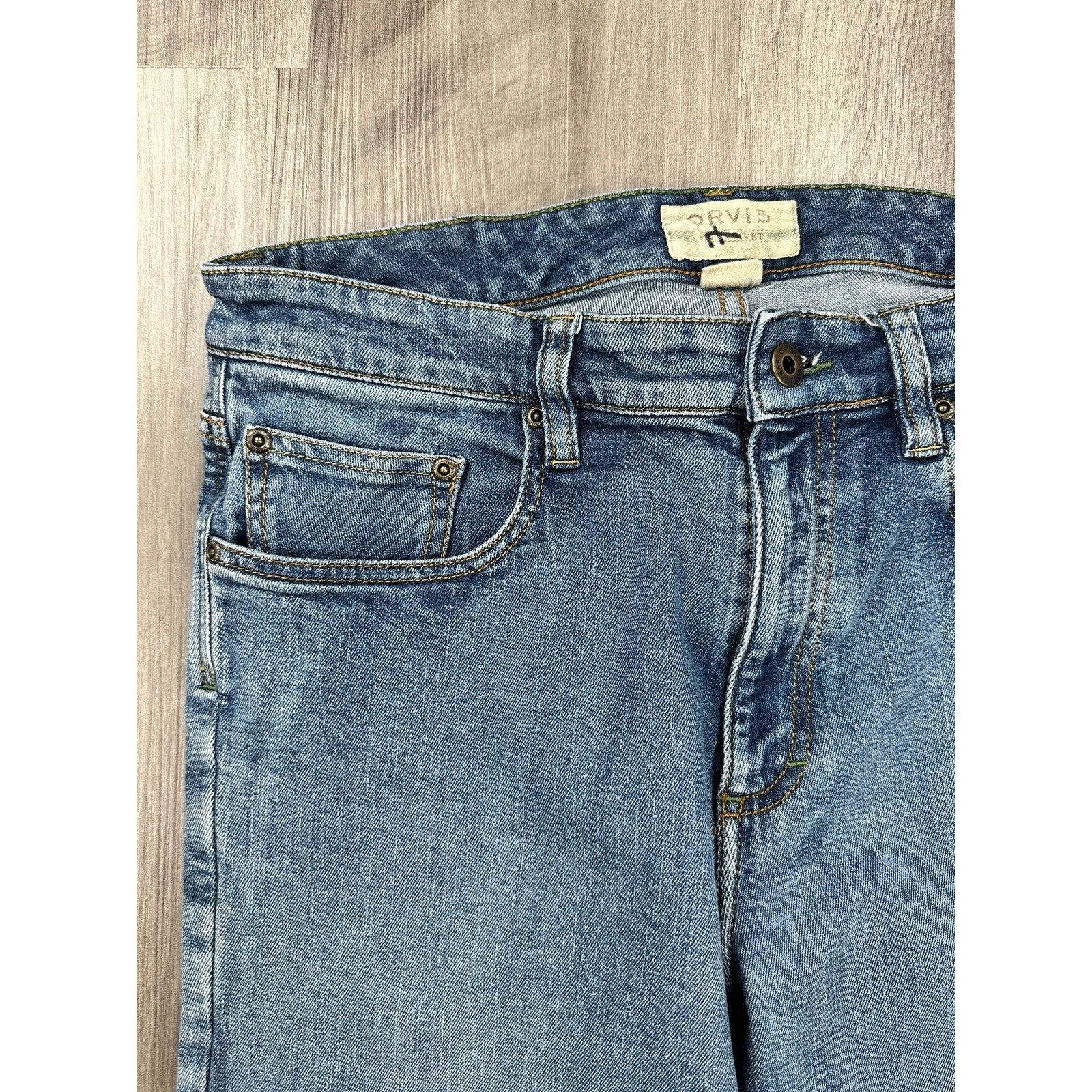 Orvis Five Pocket Straight Leg Stretch Jean in Blue — Size 32x30 // Preowned
