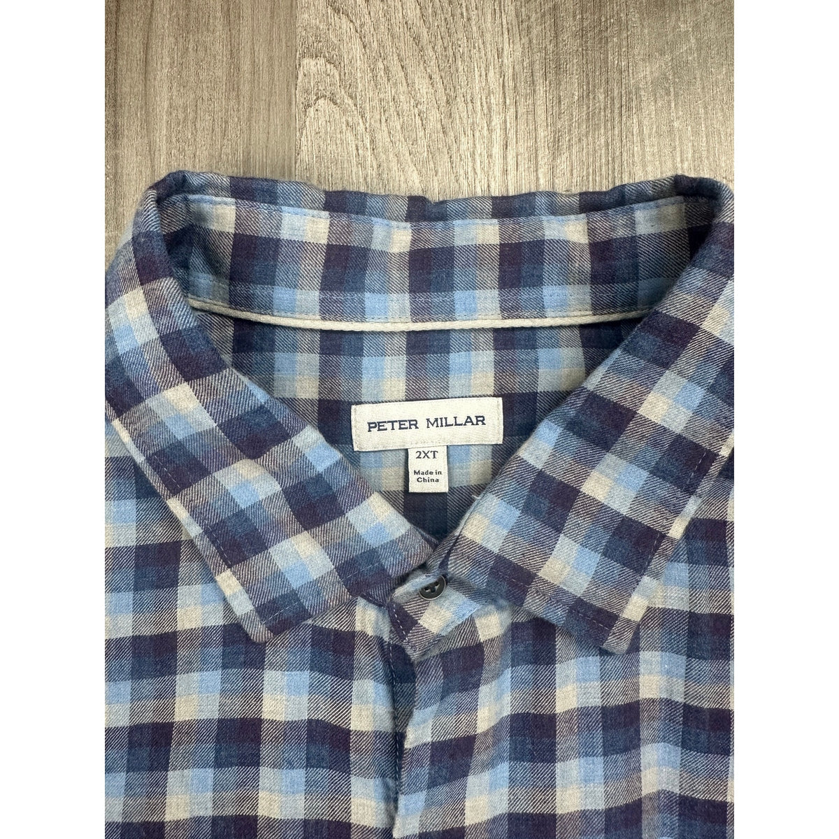 Peter Millar North Bay Crown Cotton Sport Plaid Long Sleeve Button Down Shirt — Size 2XT // Preowned