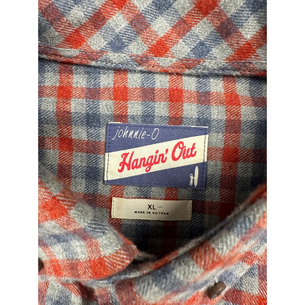 Johnnie-O Dickens Check Long Sleeve Flannel Sport Shirt — Size XL // Preowned