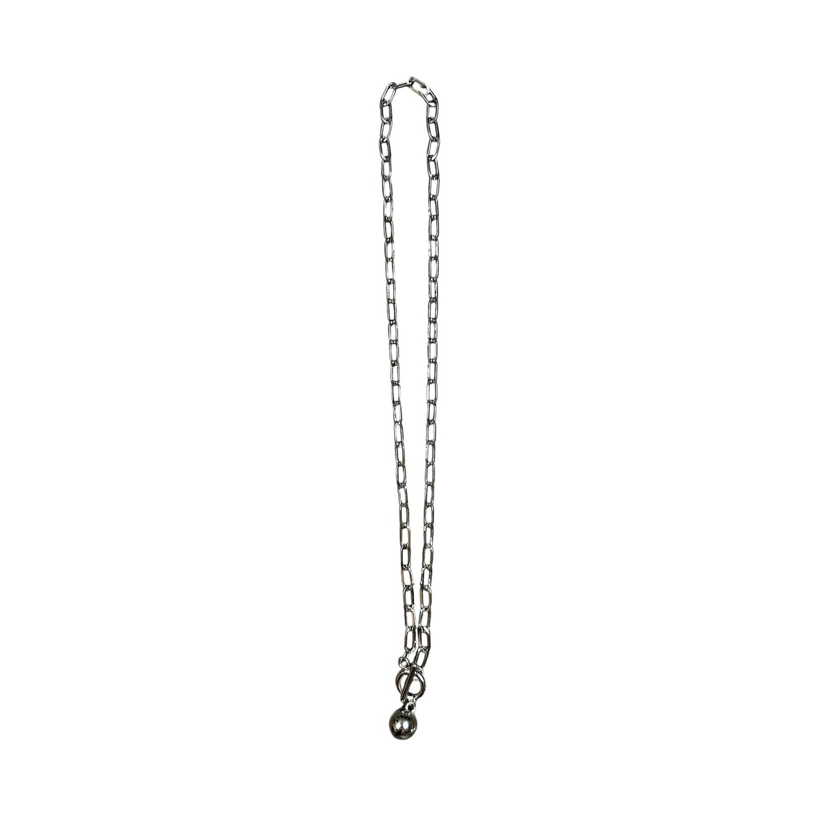 Andrew Christian Ball and Chain Necklace in Silver — One Size