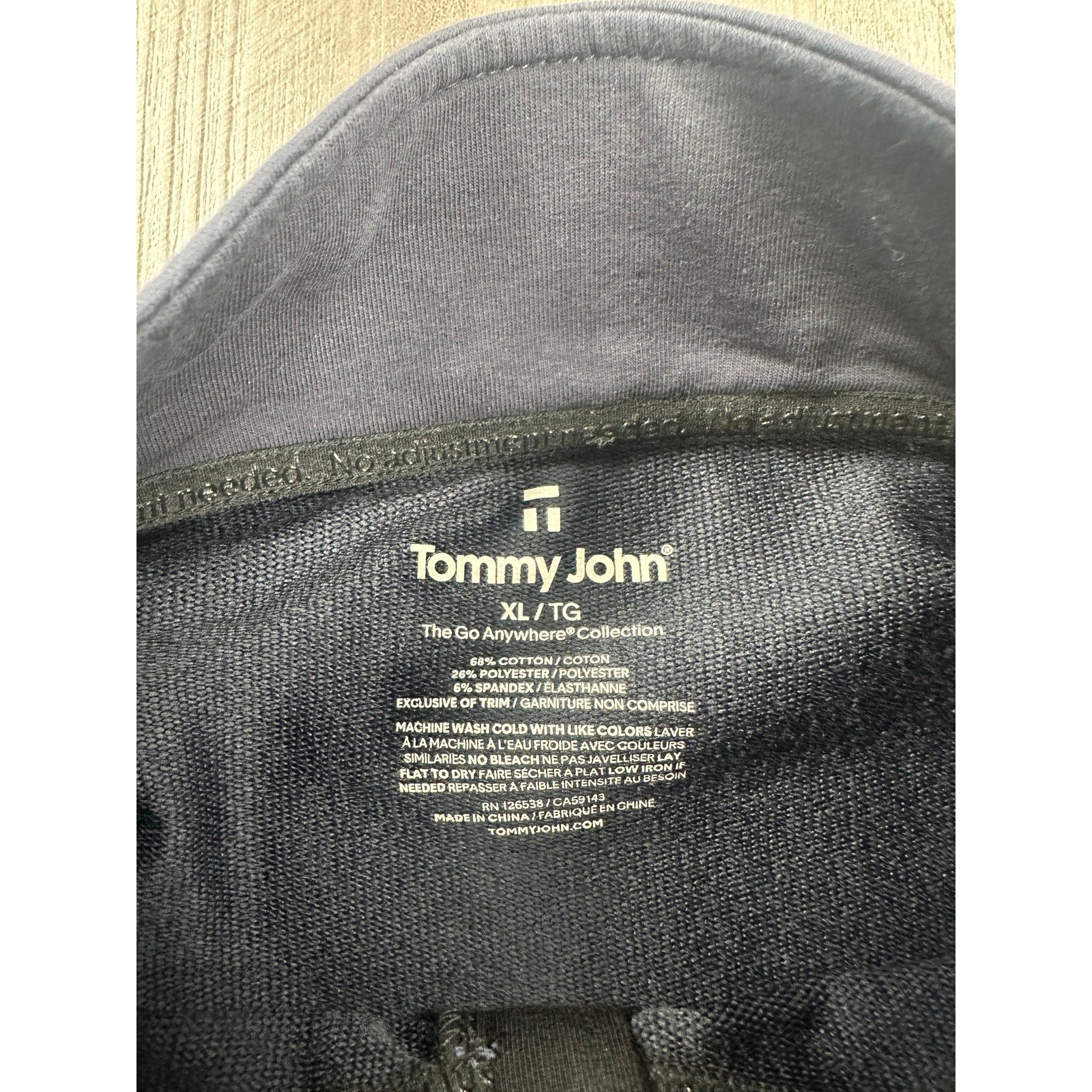 Tommy John Go Anywhere Quarter Zip Pullover in Navy — Size XL
