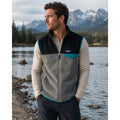 Patagonia Lightweight Synchilla Snap-T Vest in Black, Gray and Green Teal — Size Large // Preowned