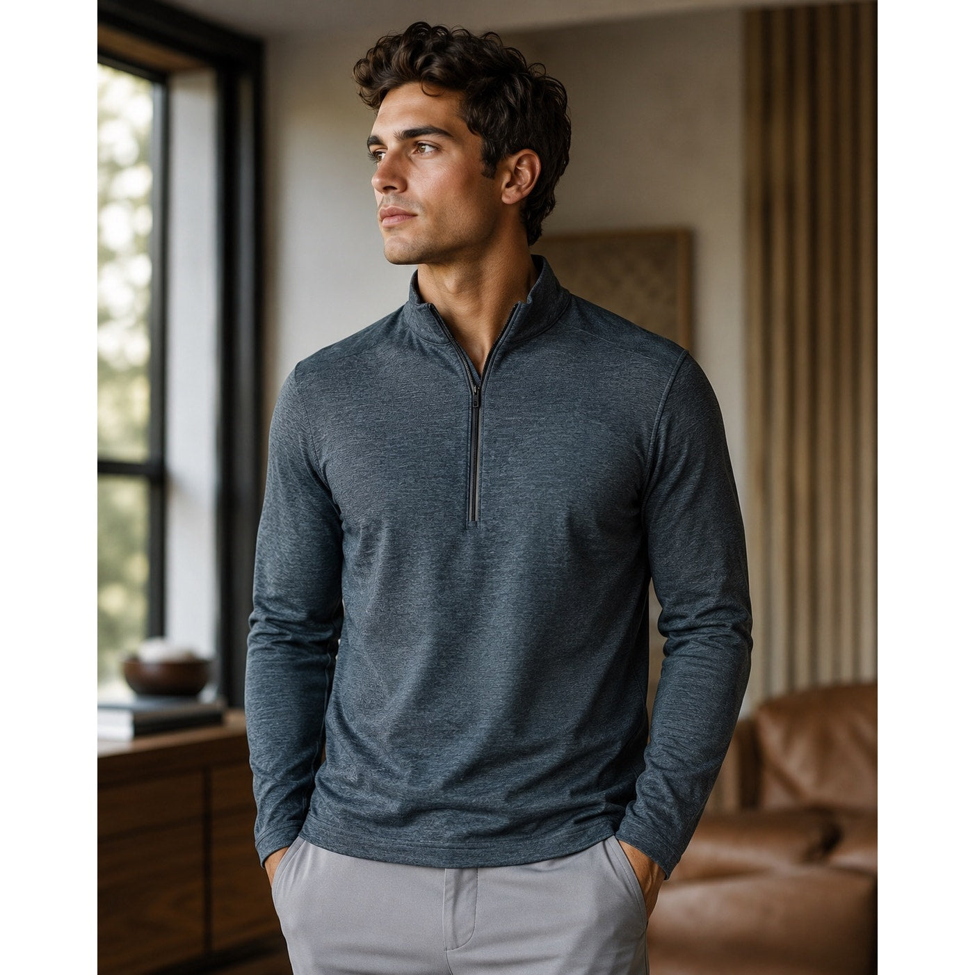Lululemon Smooth Spacer Quarter Zip Pullover in Heather Dark Teal — Size XL