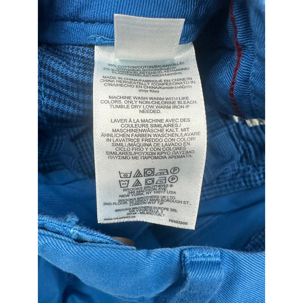 Brooks Brothers Red Fleece Garment Dyed Stretch Chino Pants in Blue — Size 36x30 // Preowned