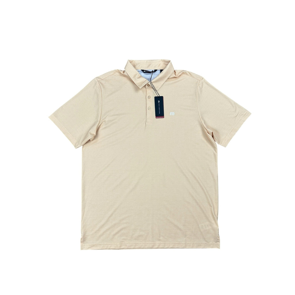 Travis Mathew Featherweight Vista Performance Jersey Golf Polo in Rattan — Size XL