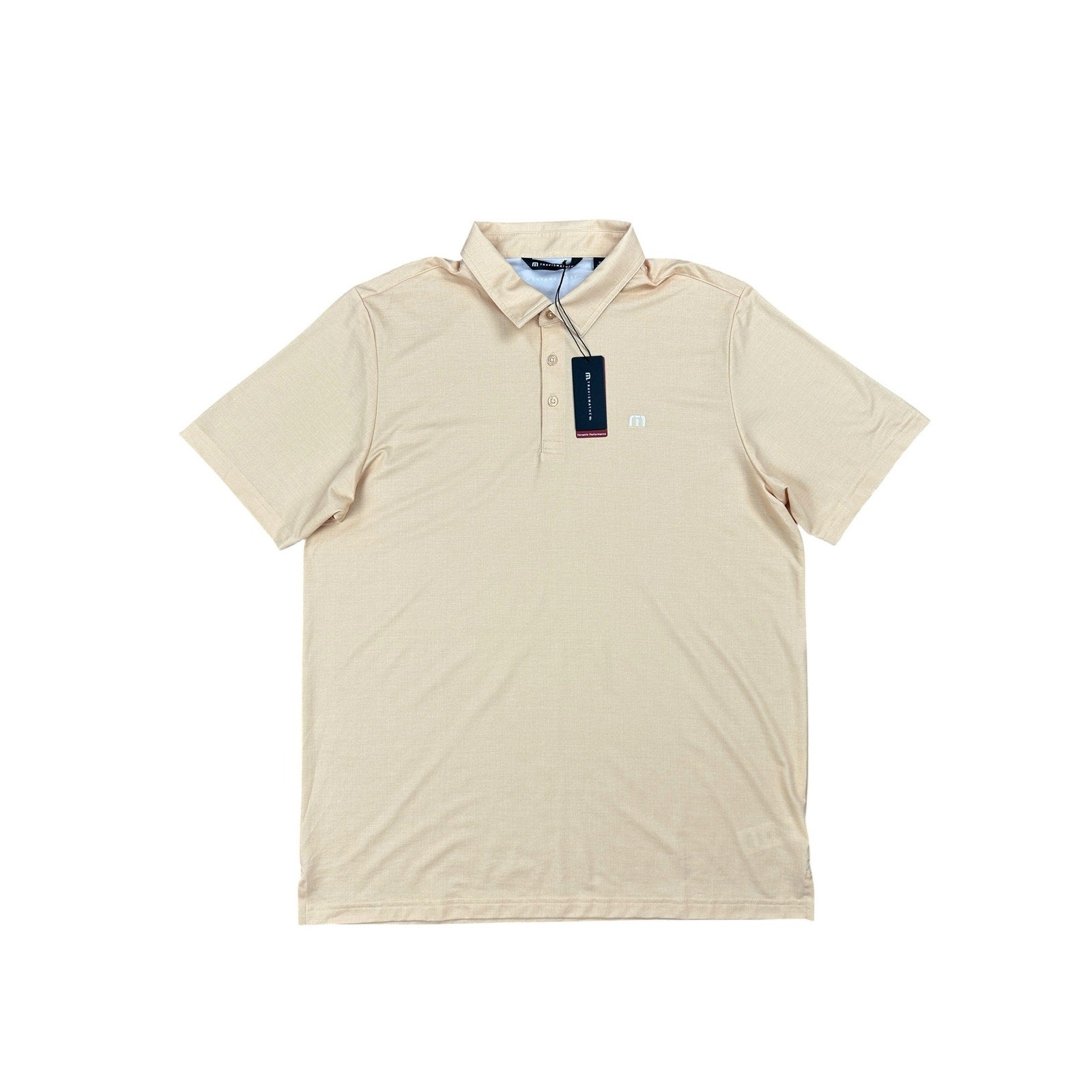 Travis Mathew Featherweight Vista Performance Jersey Golf Polo in Rattan — Size XL