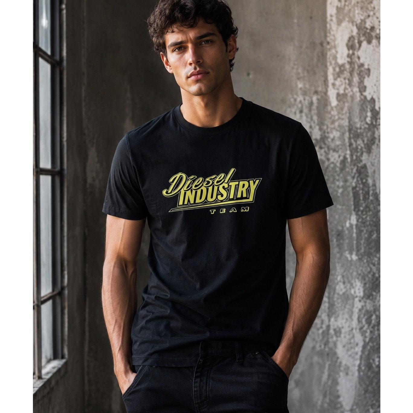 Diesel Industry Team Deep Black Tee - Medium