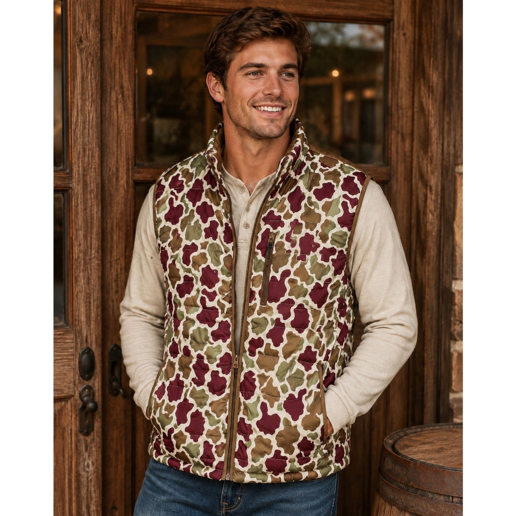 Texas A&M Aggies Amigo Provisions Camo Quilted Puffer Reversible Vest - 2XL