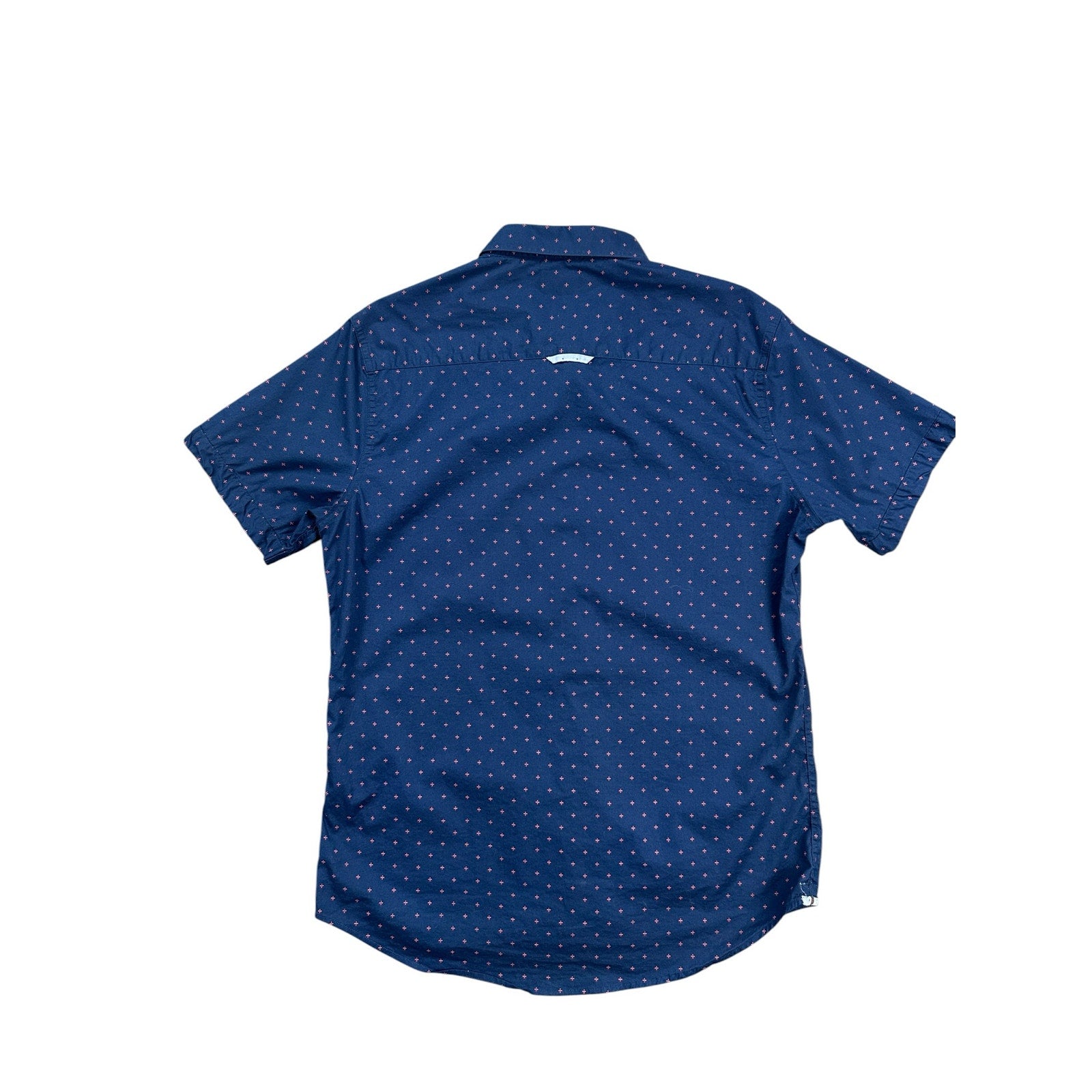 7 Diamonds Systematic Fit Short Sleeve Button Down in Navy Red — Size Medium // Preowned