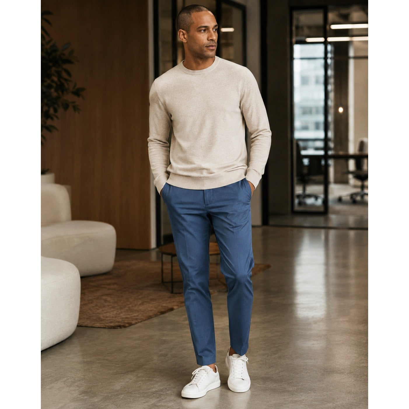 Bonobos Weekday Warrior Monday Slim Taper Chino Dress Pants in Navy — Size 46x32