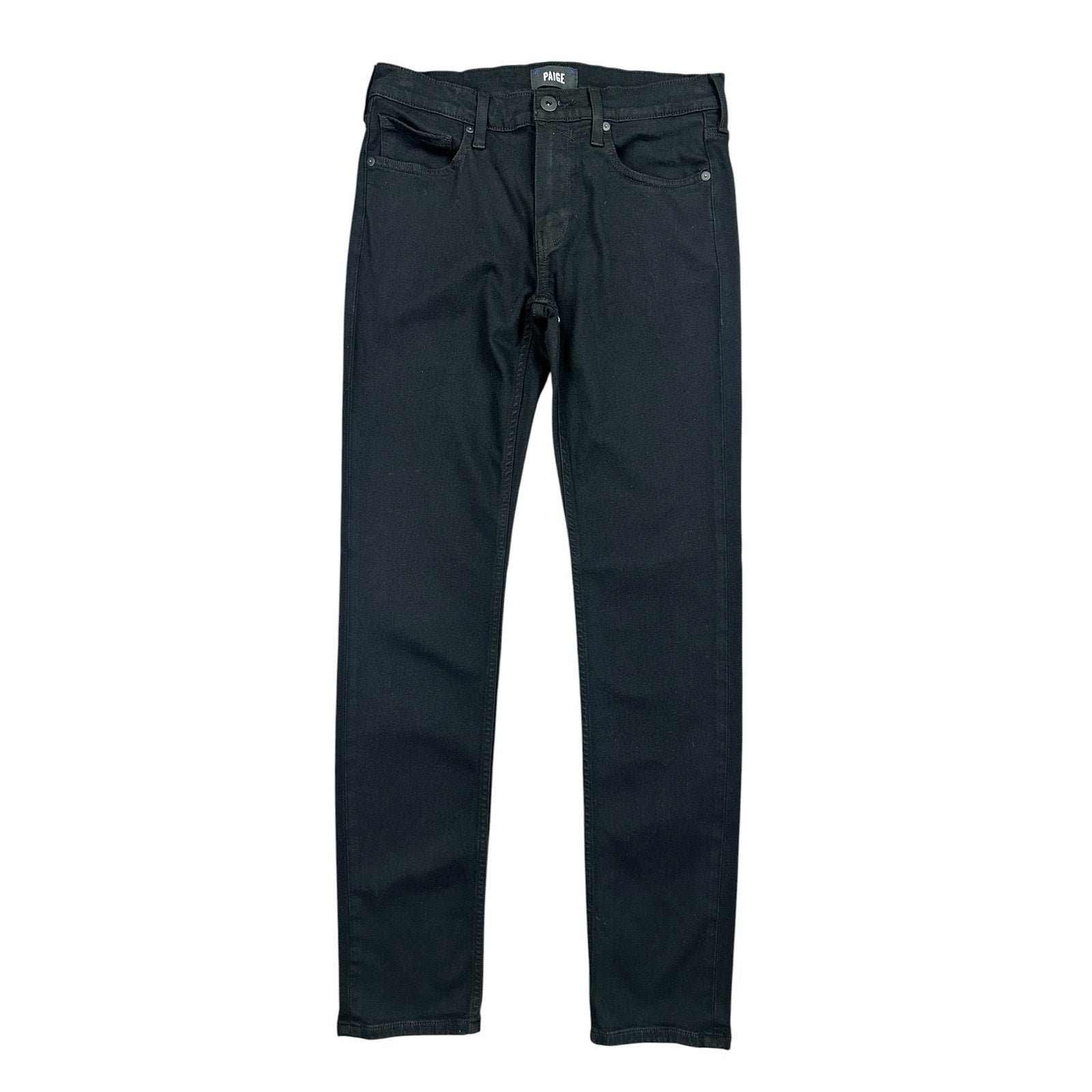 Paige Transcend Lennox Slim Stretch Jeans in Black Shadow — Size 30 // Preowned