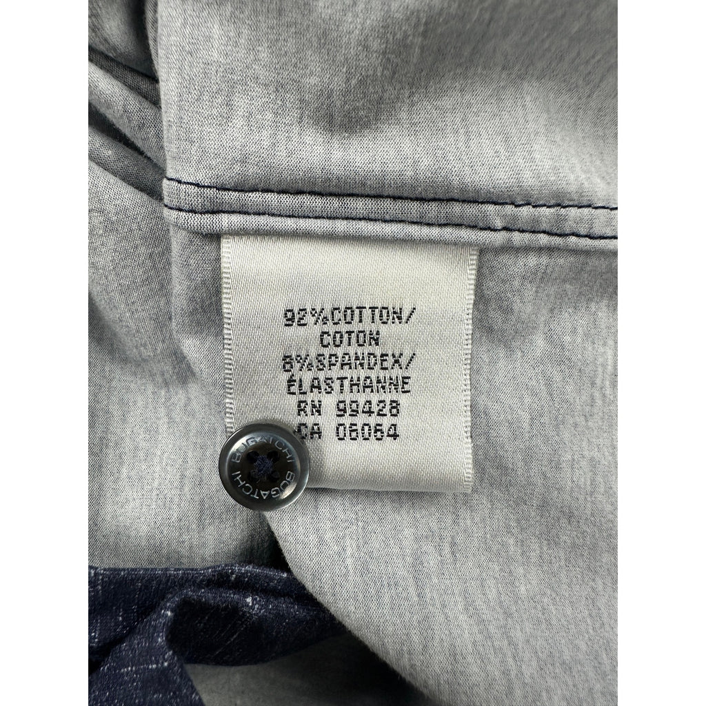 Bugatchi OoohCotton 8 Way Stretch Short Sleeve Shirt in Midnight — Size Medium // Preowned