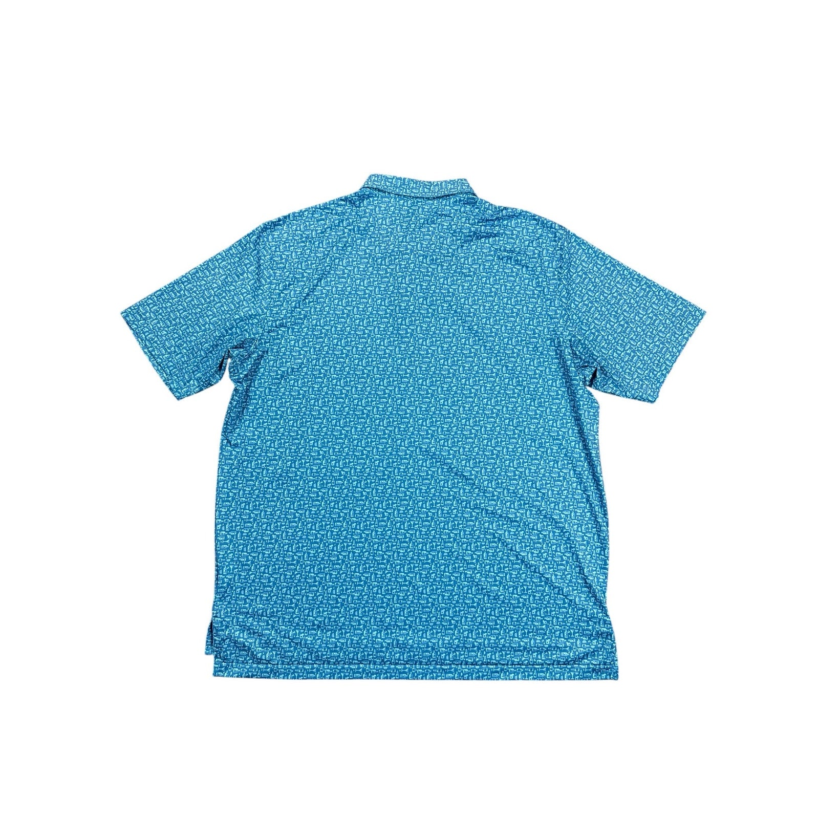 Peter Millar Crown Sport Oak Print Bourbon Jersey Polo in Slate Blue — Size 2XL