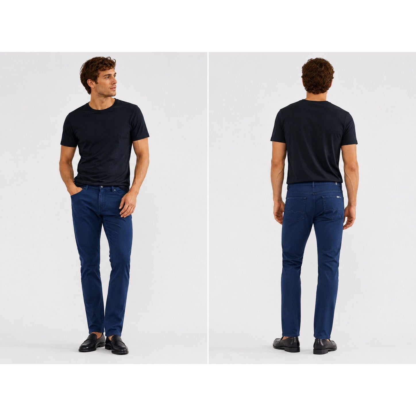 7 For All Mankind Slimmy Stretch Jean in Navy Blue — Size 36 // Preowned