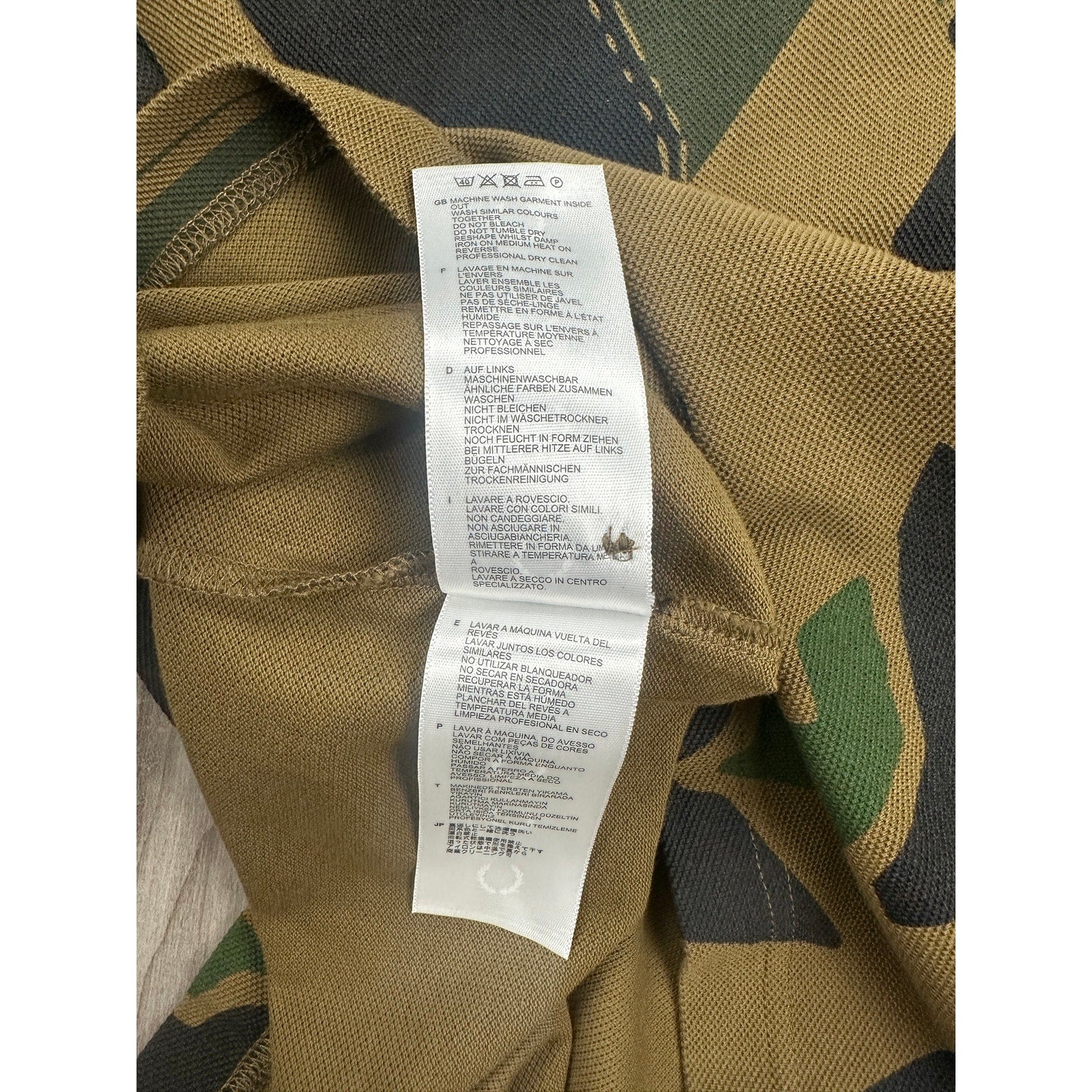 Fred Perry x Arktis Limited Edition Arktis Pique Polo Shirt in Woodland Camo — Size Large