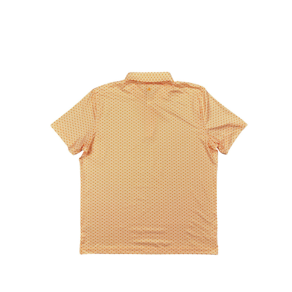 Redvanly Harrow Floral Golf Polo in Tangelo Orange, White — Size XL