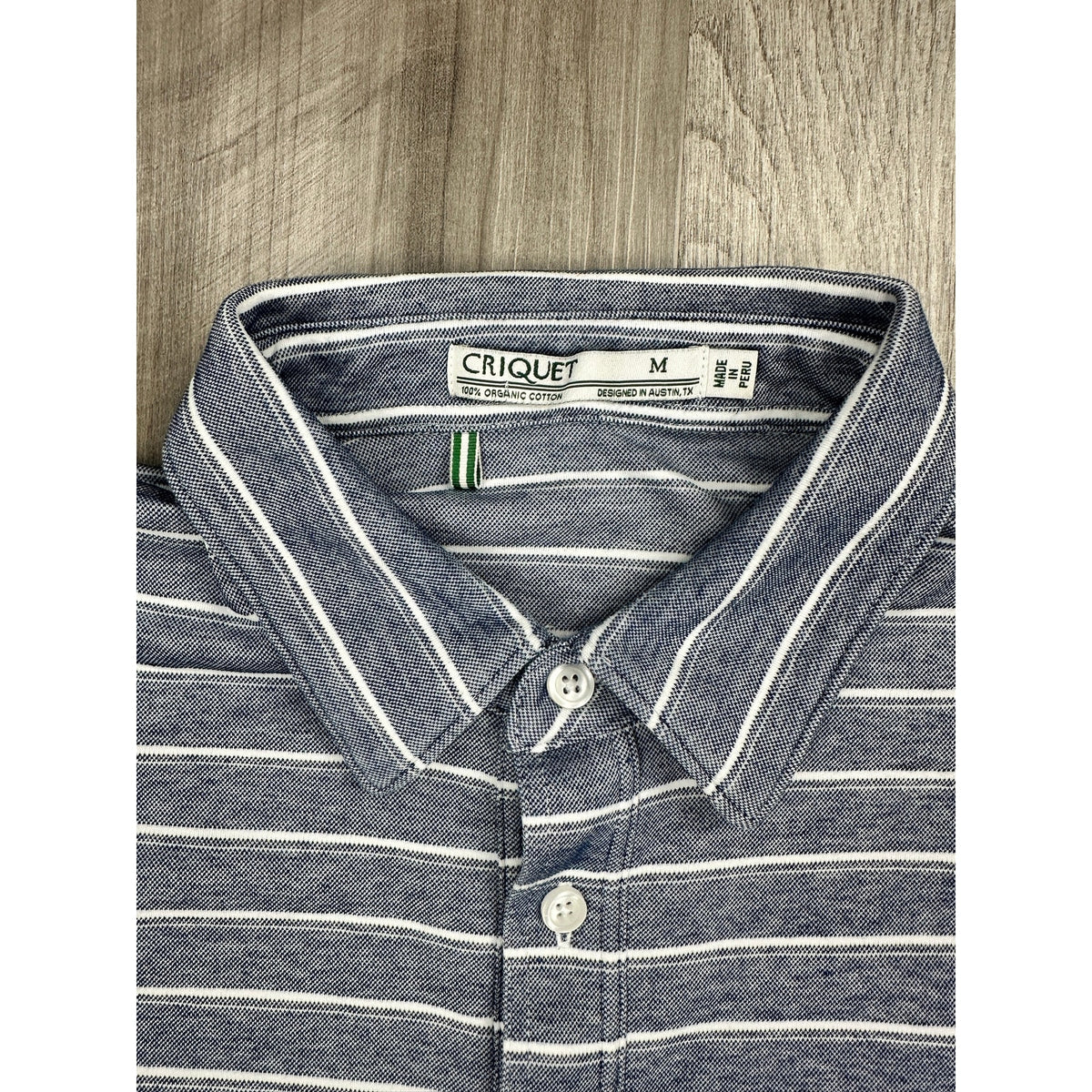 Criquet JG40 Striped Pique Players Polo — Size Medium // Preowned