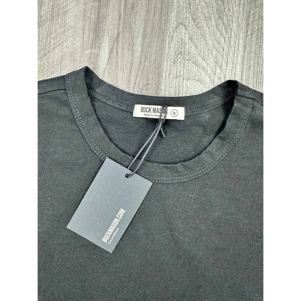 Buck Mason Pima Curved Hem Short Sleeve Tee in Black — Size Medium
